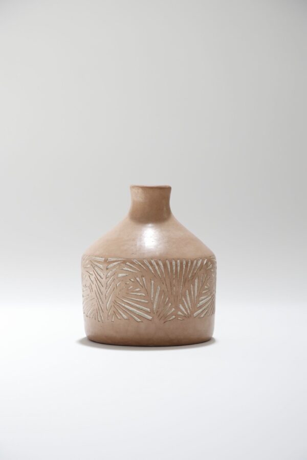 Rose Tadelakt Etched Vase
