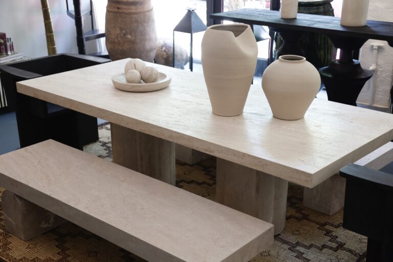 Travertine Mara Dining Table