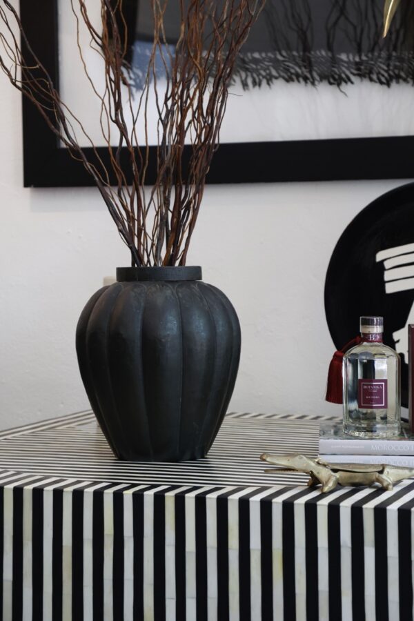 Metal Vase with Etching Detail