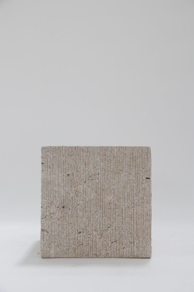 Travertine Cube with Ridges