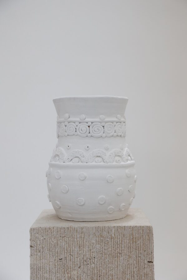 White Swirl Vase