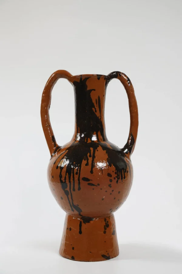 Brown Ceramic Jar with Handles 2