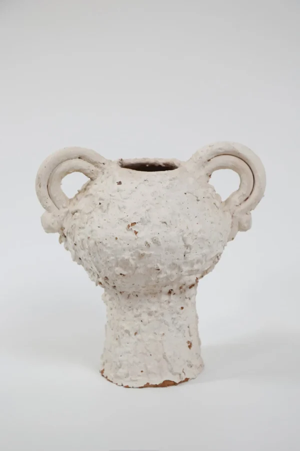 Distressed White Terracotta Decor Piece