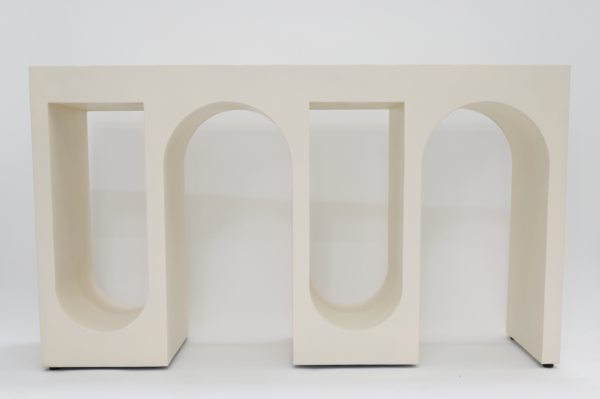 White Metal Arch Console Table