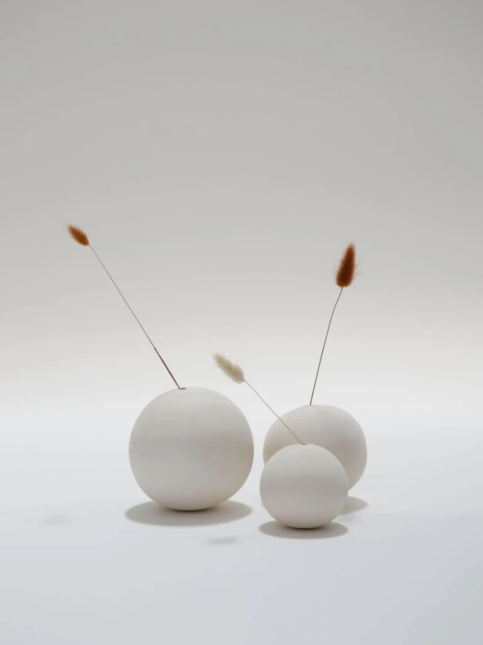 White Matte Decorative Balls (Set of 3)
