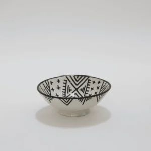 Black and White Painted Berber Bowl - Medium