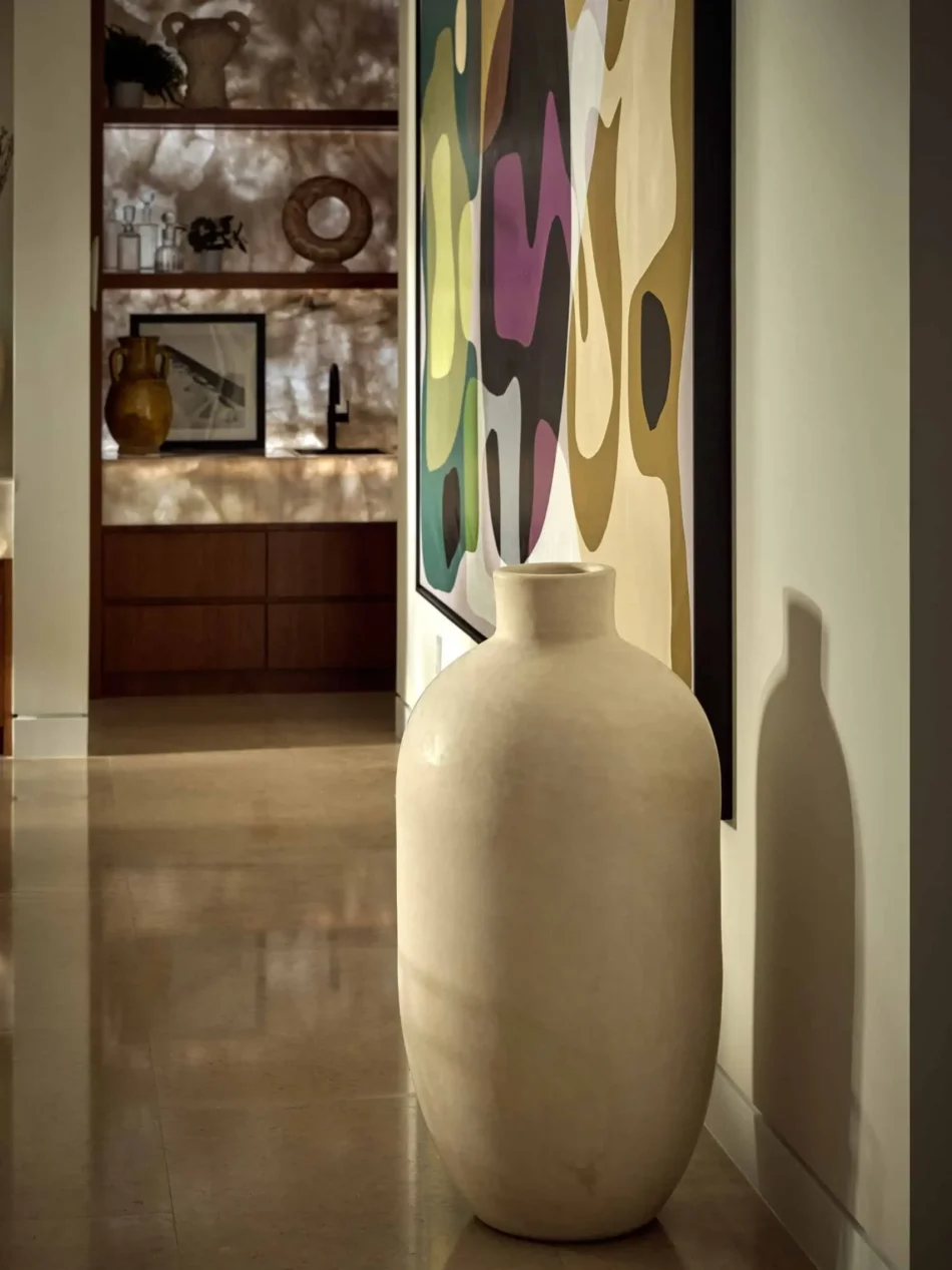 Extra Large Cream Tadelakt Pot