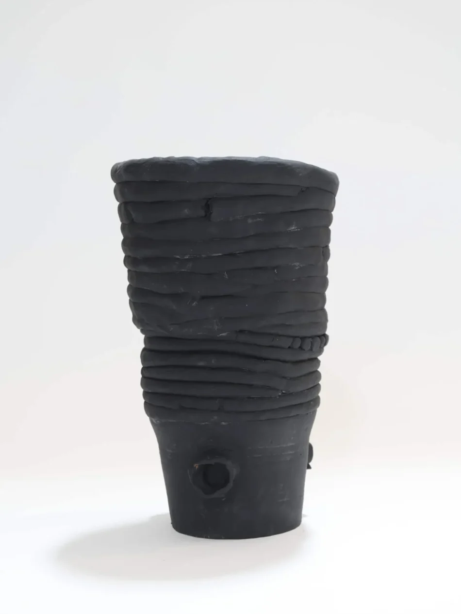 Small Black Painted Terracotta Sculpture 2