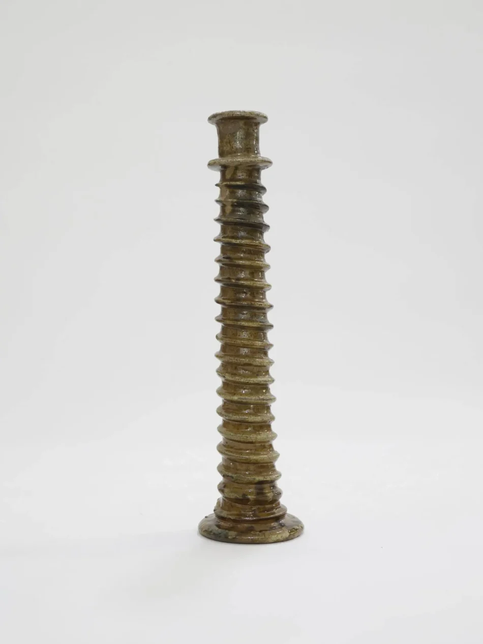 Tall Ochre Tamegroute Candlestick