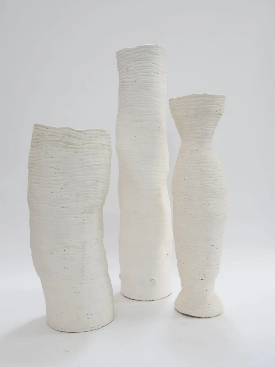 White Painted Terracotta Sculpture