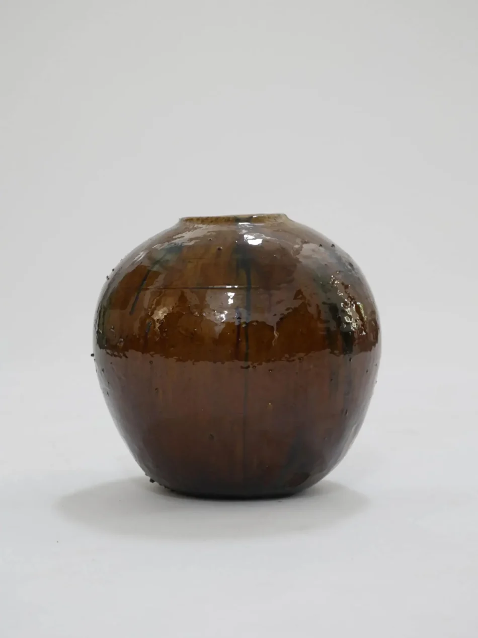 Brown Tamegroute Glazed Vase