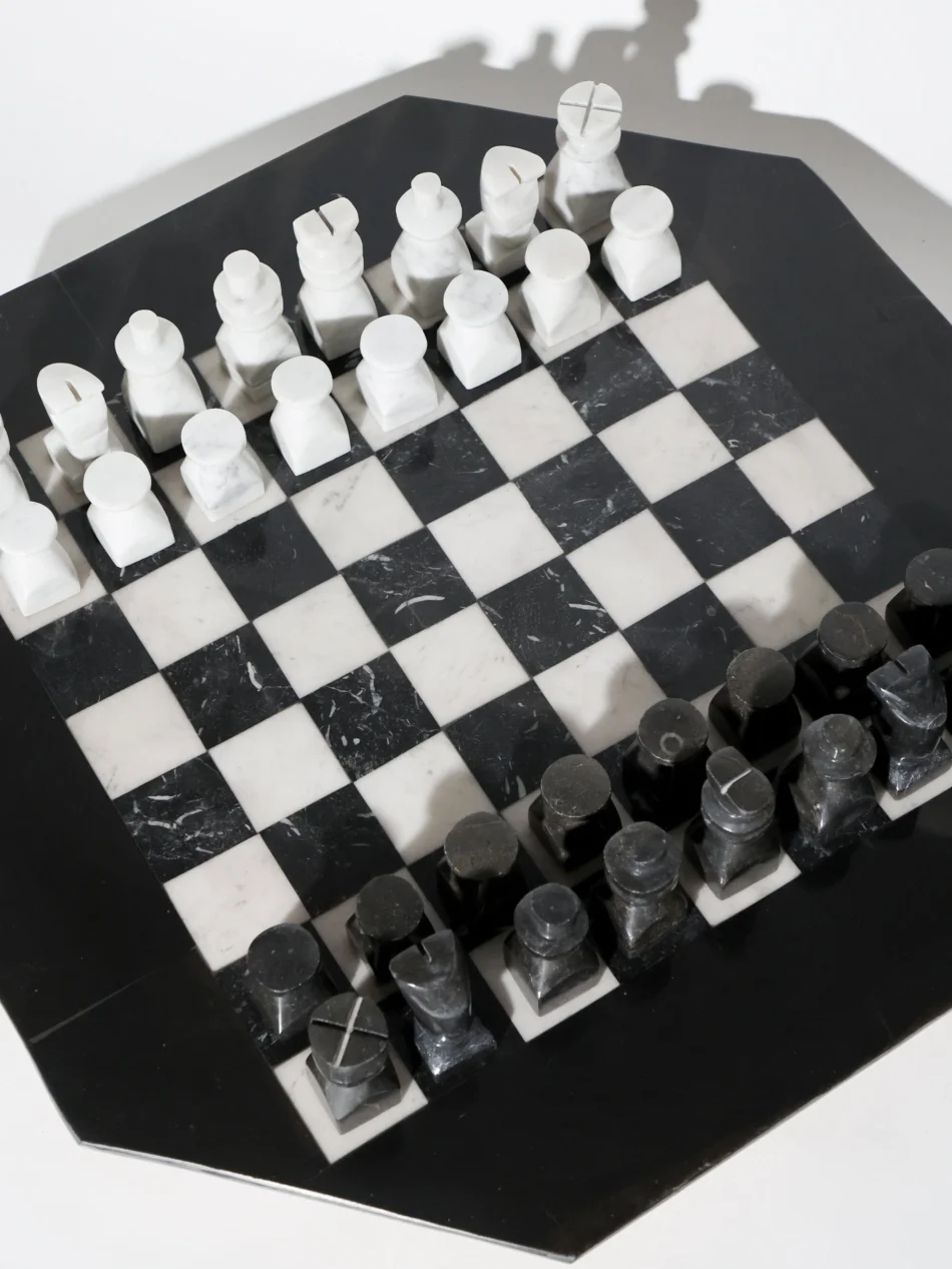 Black and White Marble Chess Set