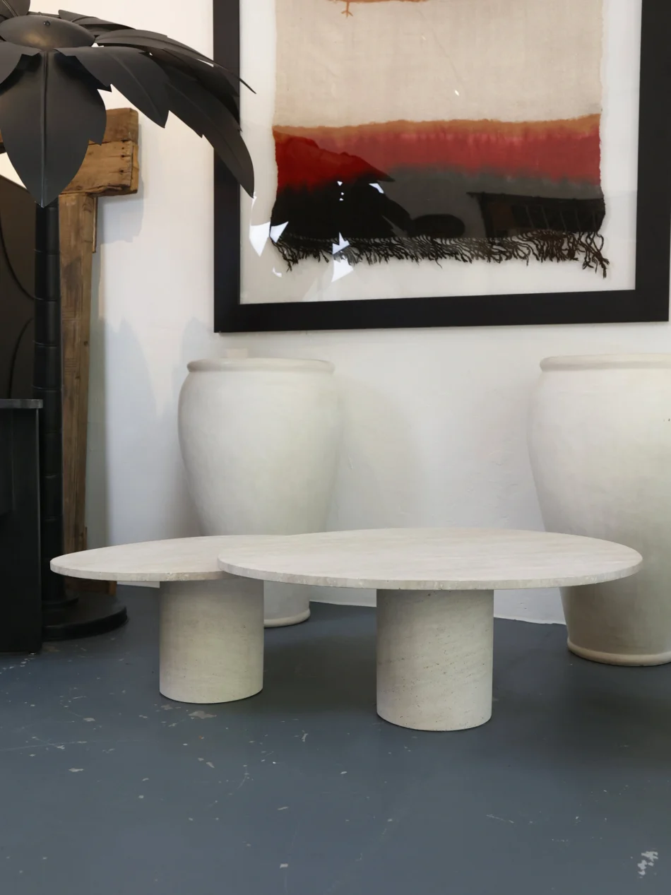 Travertine Table Duo