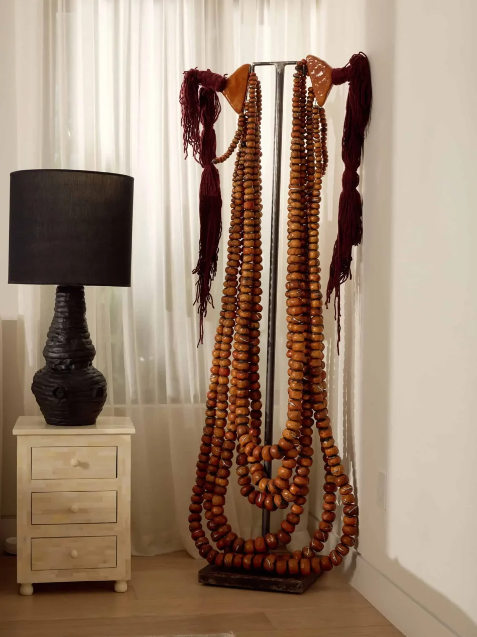 Large Orange Resin Hanging Berber Necklace